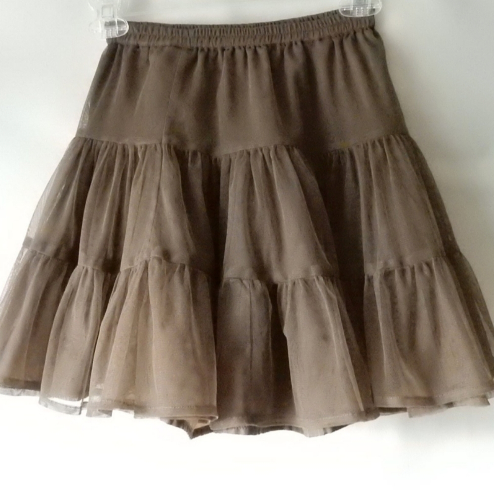 ▪️🤎▪️Fantabulous Vtg 80's Mocha Brown Short Petticoat Crinoline - XS/S (Petite)